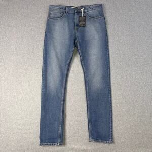 New Look Jeans Blue Mens 34X32 Stonewashed Denim Slim Stretch Casual Regular Fit